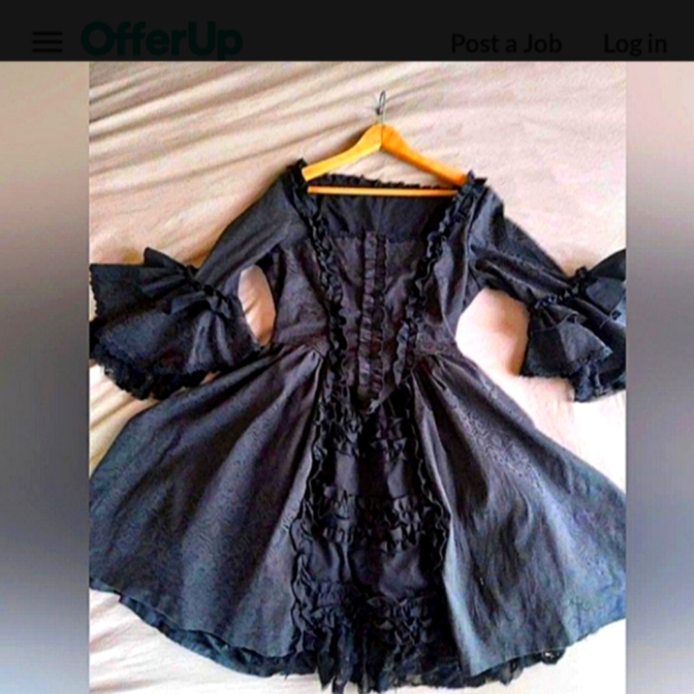 Victorian Rococo Lolita Jacquard Square Neckline Ball Dress"Knee Length,